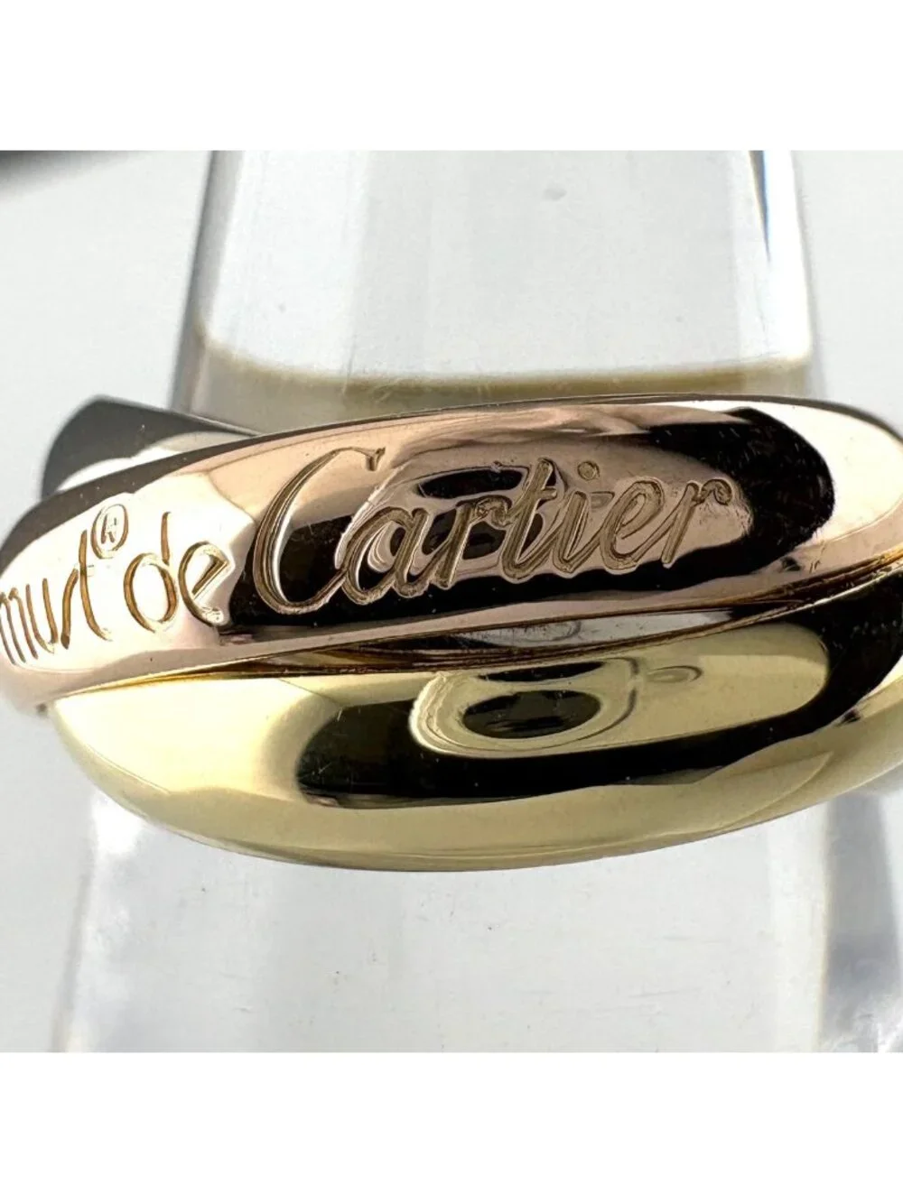 Cartier Trinity Yellow Gold Pink White Ring Three